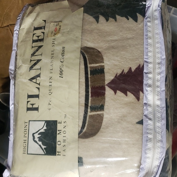High Point Home Fashions | Bedding | Vintage Flannel Bear Trees Queen ...